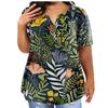 Fashion Plus Size Women's Casual Short Sleeve Round Neck Printed T-shirt With Pockets