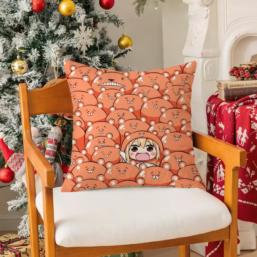 Cute Anime Himouto! Umaru-Chan-H Pillow Case Silky Short Plush With Invisible Zipper Dustproof Sofa Cushion Cover For Home Decor
