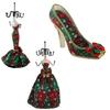 Sturdy Resin Fabric Jewelry Rack Designed As Fashion Shoe With Visible Compartments For Bracelets Brooches Chains