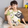 Boys Cotton Short Sleeve Pajama Set Lightweight Sleepwear Kids Teens Home Outfit