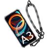 TPU Case - E.F.CONNECTION - For Xiaomi Redmi A3 - Transparent Silicone - Removable Lanyard - Black/Gray