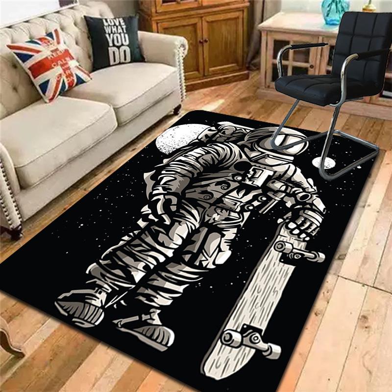 Skateboarding Astronaut Rug Floor Mat for Living Room or Bedroom Soft and Comfortable Carpet a Gift for Birthday and Holiday.MFF0918302