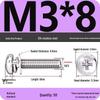304 Stainless Steel Round Head Phillips Screw with Flat Washer (Sizes M3, M4, M5, M6)