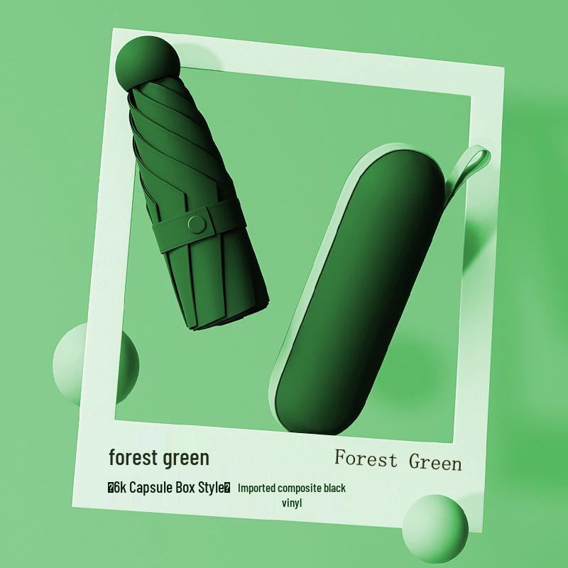 Compact Five-Fold Umbrella: Portable Pocket Sunshade & Rain Parasol for Women, Anti-UV Sunscreen Protection.