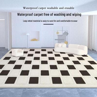 Розкішний Мінімалістичний Французький Килим: Водонепроникливий, Простий, Миючийся Килимок для Підлоги для Вітальні та Спальні.