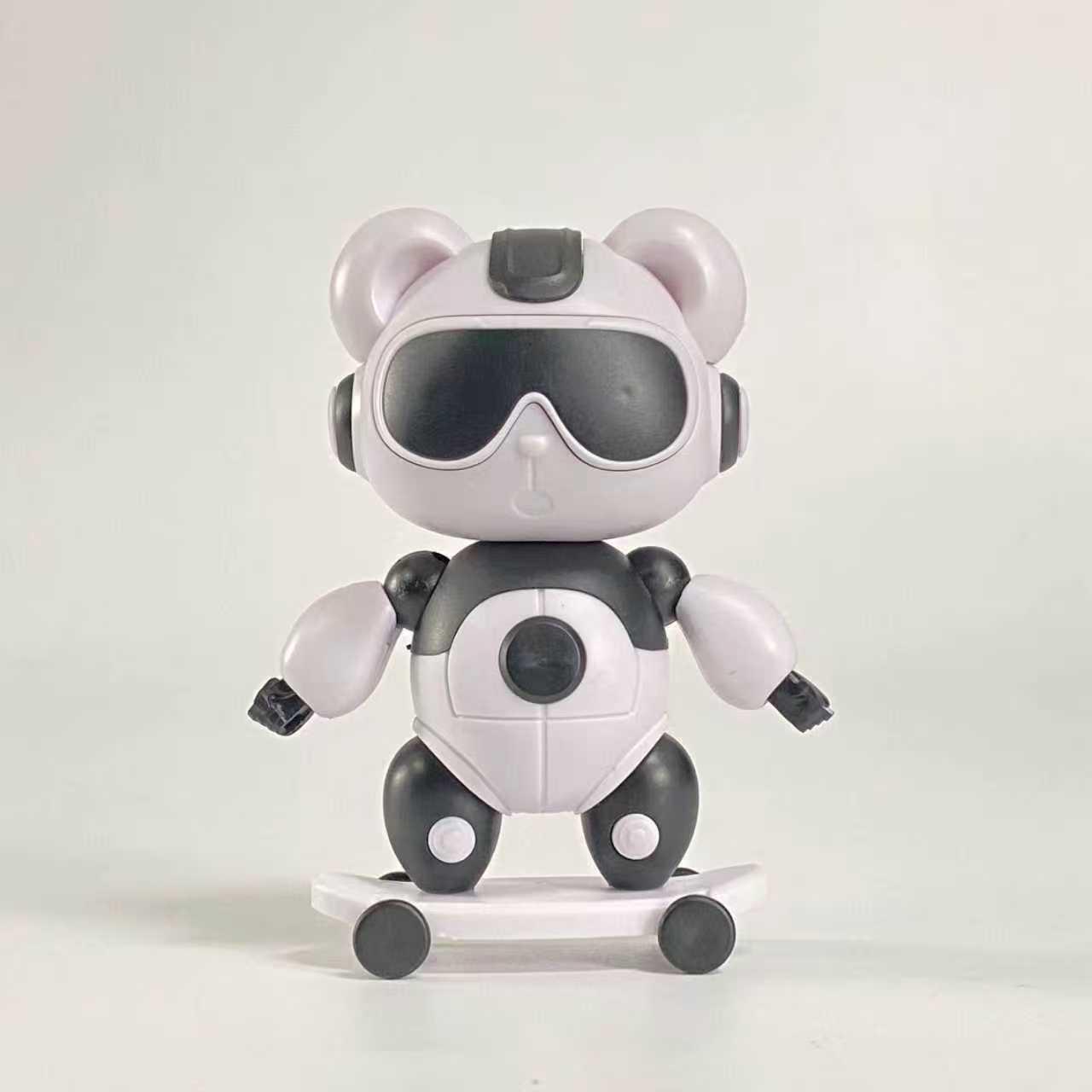2025 Cute Cartoon Panda Skateboard Ornament - Creative Inertial Sliding Toy for Car Interior