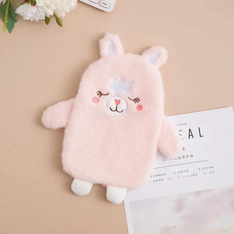 Hot Water Bottle With Cover Cartoon Frog Rabbit Warm Bag Plush Hot Water Bottle Protective Removable Hot Water Bag Cover