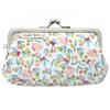 Mini Pouch with Clasp Closure Featuring Hello Kitty and Sanrio Liberty Print Floral Small Makeup Cute and Made In Cherries and Blue Characters,