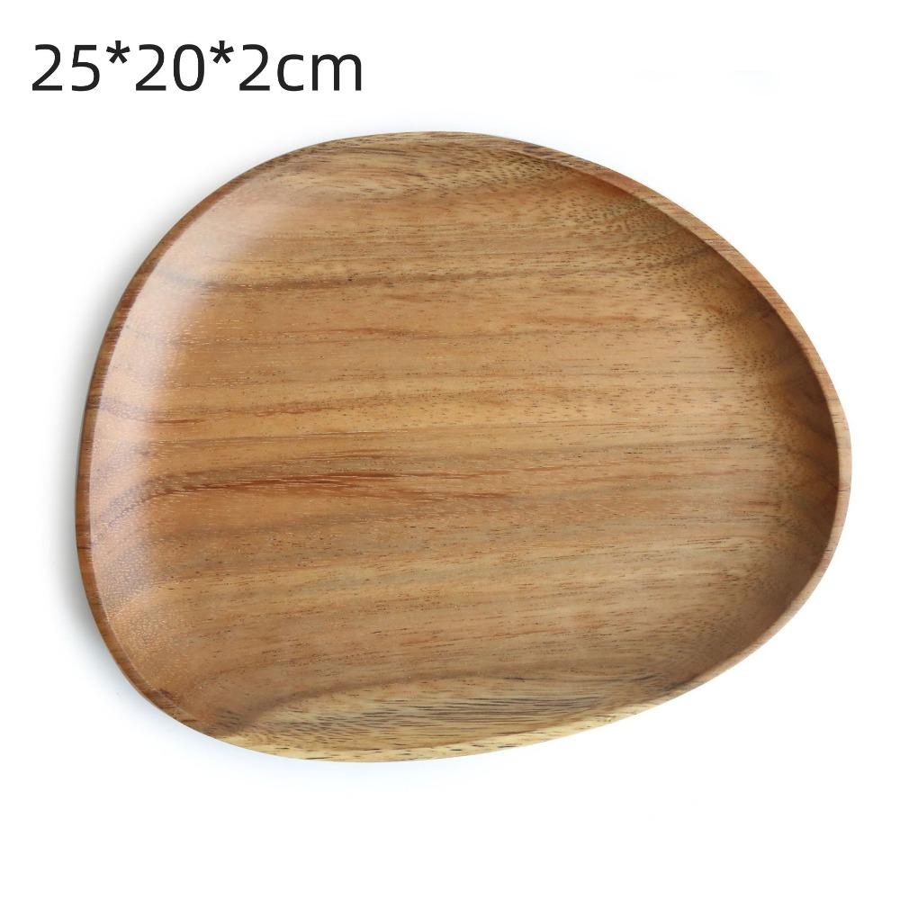 South American Walnut Melon Seeds Plate Japanese Solid Wood Snacks Fruit Dessert Tray Creative Acacia Wood Dessert Plate