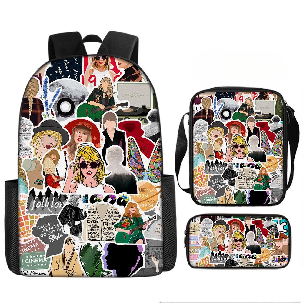 Taylorswift Taylor Swift Elementary School Bag Children'S Cartoon Backpack Anime Backpack Satchel
