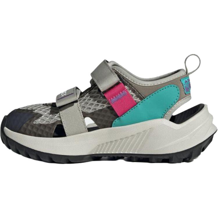 Adidas Terrex Hydroterra Synthetic Leather Fabric Comfortable Soft Sports Non-Slip Wear-Resistant Low-Top Sandals Kids Sandals Gray IH6374