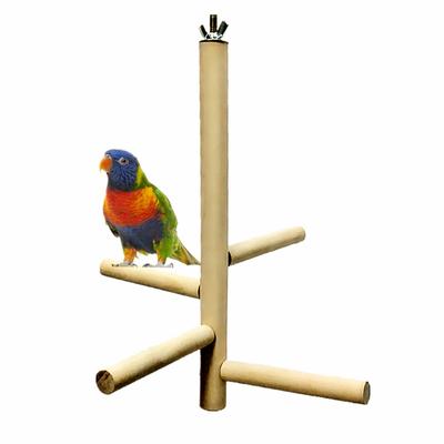 Jouets pour oiseaux de compagnie, pour Cage, perroquet, perche, 4 niveaux, jouets en bois naturel, échelle rotative