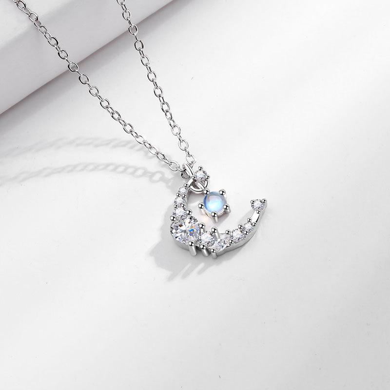 Nou colier cu piatră stele și lună dragoste fantezie lumina lunii, lux și design mic, accesorii pentru guler stea și lună, nou-născut