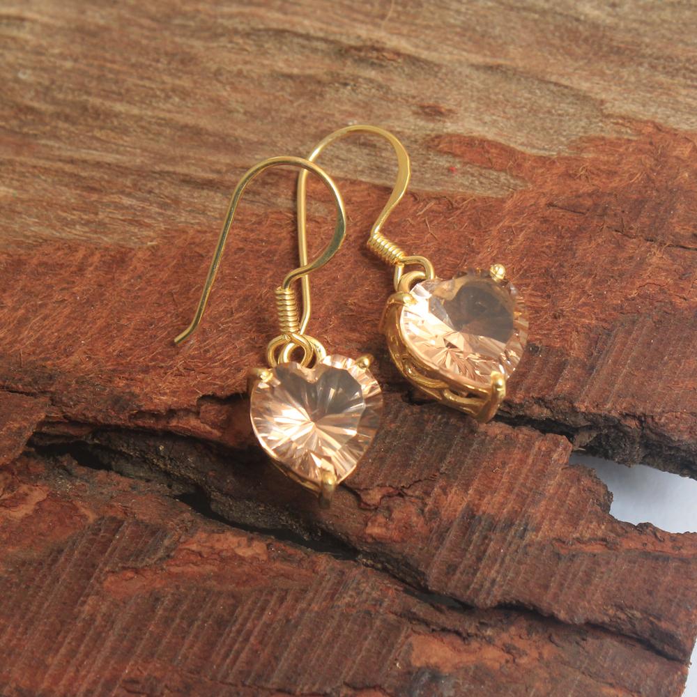 Серьги-серьги с морганитом из стерлингового серебра 925 пробы — фото 2