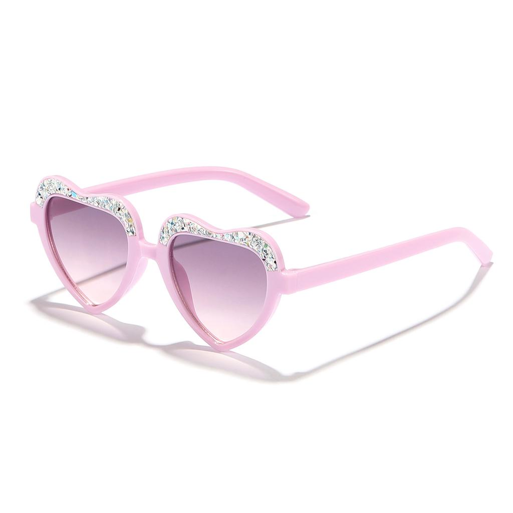 Stylish Kids Glitter Heart-Shaped UV400 Sunglasses for Outdoor, Baby Fashion Photo Cute Toddler Sun Glasses Accessorie