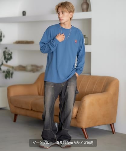 IMPROMES Casual SIDEWAYSTANCE Embroidered Downer Fox Long Sleeve T-Shirt, Men's, White