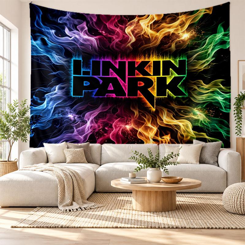 Linkin Park Duvar Gobleni, Yumuşak Kumaş Duvar Askısı, Yatak Odası Ev Duvar Sanatı İçin Dekoratif Arka Plan