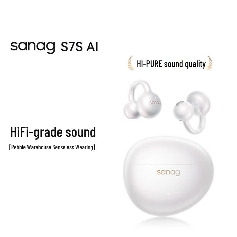 Saina S7S AI Open-Ear Clip-on Bluetooth Earbuds