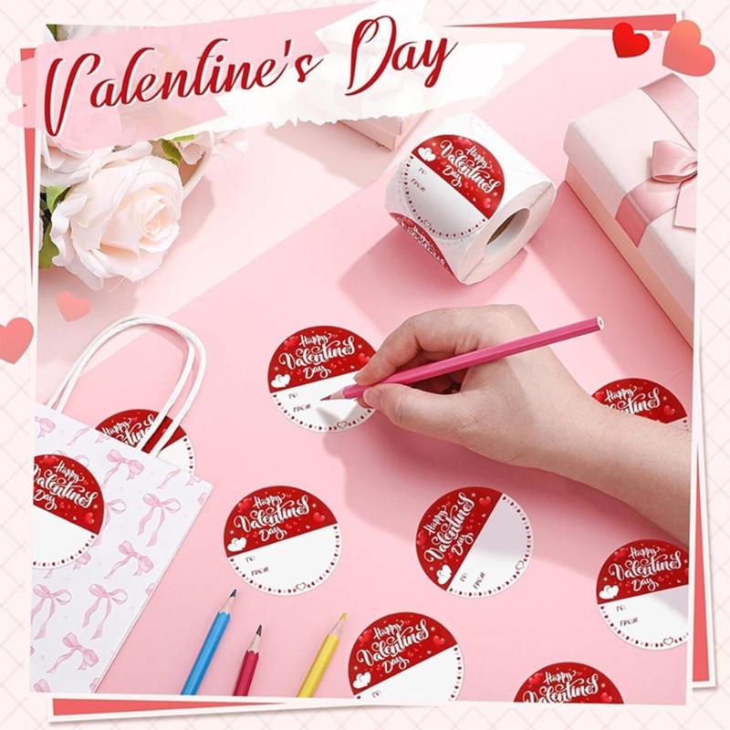 500 Stück Valentinstag Siegelaufkleber 50mm Beschreibbare Runde Siegelaufkleber Selbstklebendes Verpackungsetikett für Umschlagkarte