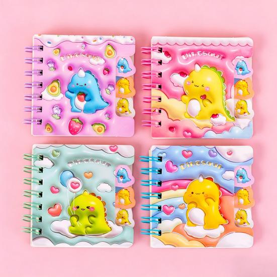 Cartoon Animal Pocket Notebook Wire Bound Memo Notepad 3D Dinosaur Rabbit Panda Mini Spiral Notebook School Office Supplies