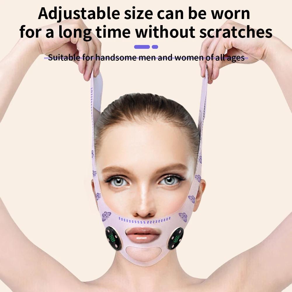 EMS Head Massage Face Relaxation Usb Charging Facial Slimming Strap Face Lifting Reduce Double Chin Cheek Lift Up Face Thin Mask