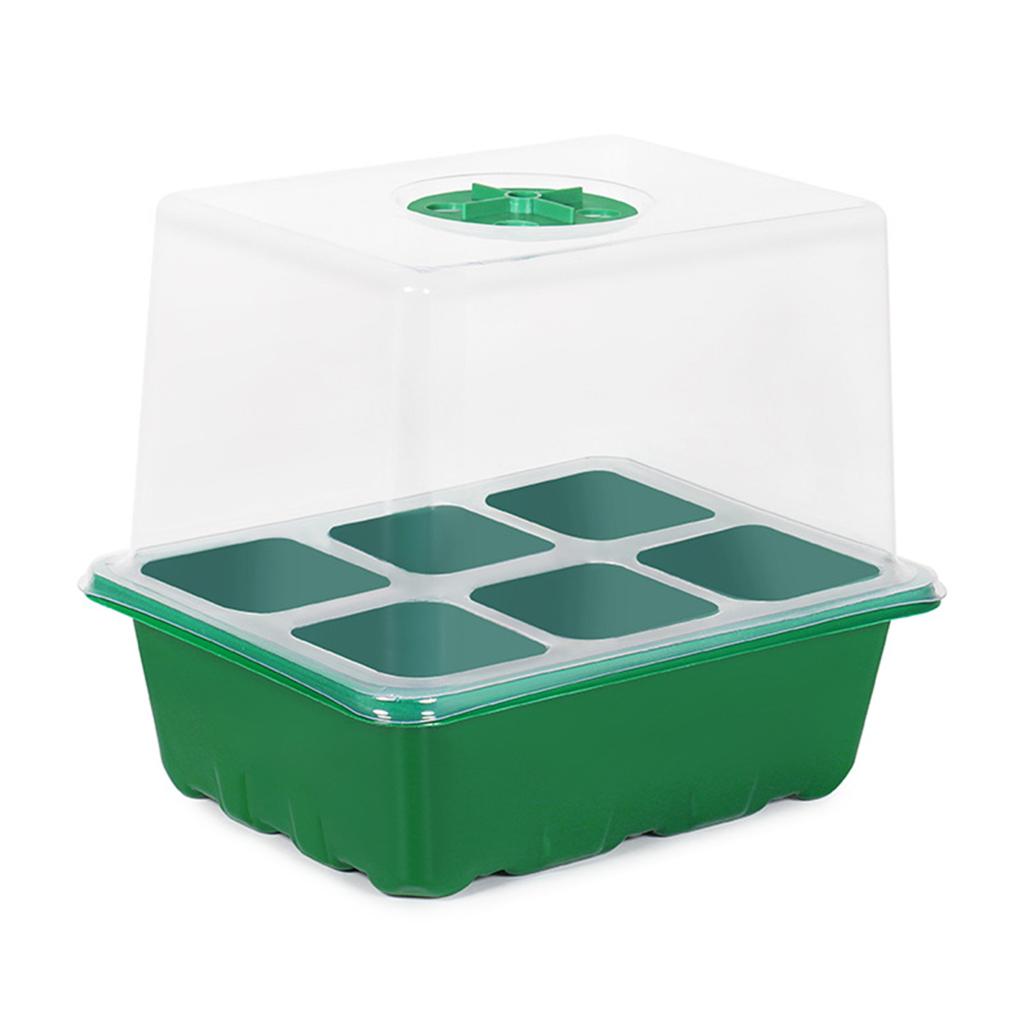 Seeds Starter Tray 6 Cells/12 Cells Seeds Germination Tray with Adjustable Humidity Vent Plant Nursery Box for Indoor Garden Bonsai Seedlings Starting
