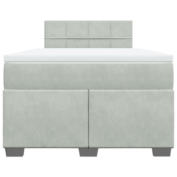 Maison Exclusive - Sommier à lattes de lit et matelas Gris clair 120x200cm Velours