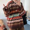 Kraciasty sweter męski Harajuku Y2K Korea Style Moda Ciepły sweter męski Wysokiej jakości męskie swetry świąteczne Męskie tkaniny