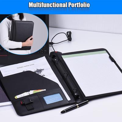 Profesionálna PU koža A4 Portfolio Folder Case Organizer Držiak kariet Voľný list