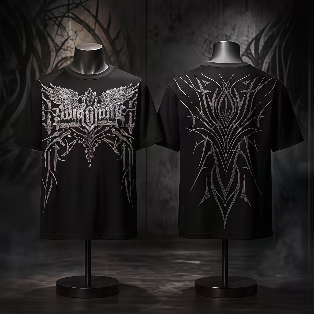 Classic Y2K Gothic Print T-shirt, Loose Fit, High Street Shirt, Gothic Crew Neck Top, New Men's and Women's T-shirts