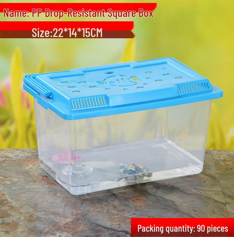Transparent Multi-Size Handheld Pet Breeding Box and Tank for Turtles, Goldfish, and Hamsters