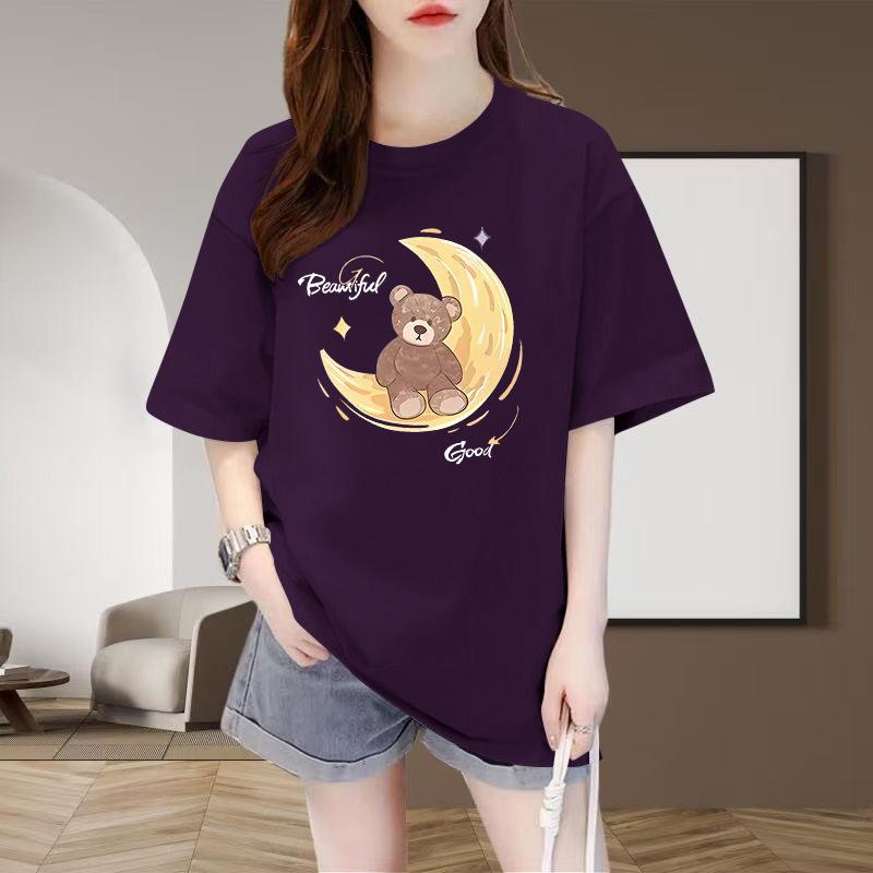 2026 European Style Plus Size Women's Cotton Short Sleeve T-shirt - Hot Selling, Loose, Slimming, Versatile, and Trendy
