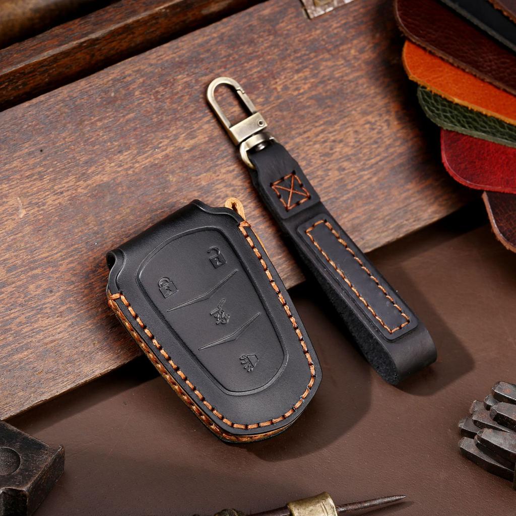 Leather Key Bag Is Suitable for Cadillac CT5 High-end CT6 New XT6 Car Key Cover