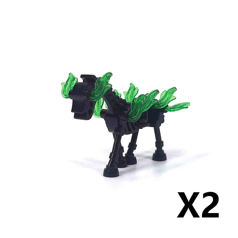 Halloween Decorative MOC Building Blocks Pumpkin Carriage Tombstone Skeleton Flame Horse Accessories Elf House Bricks Toys Gifts