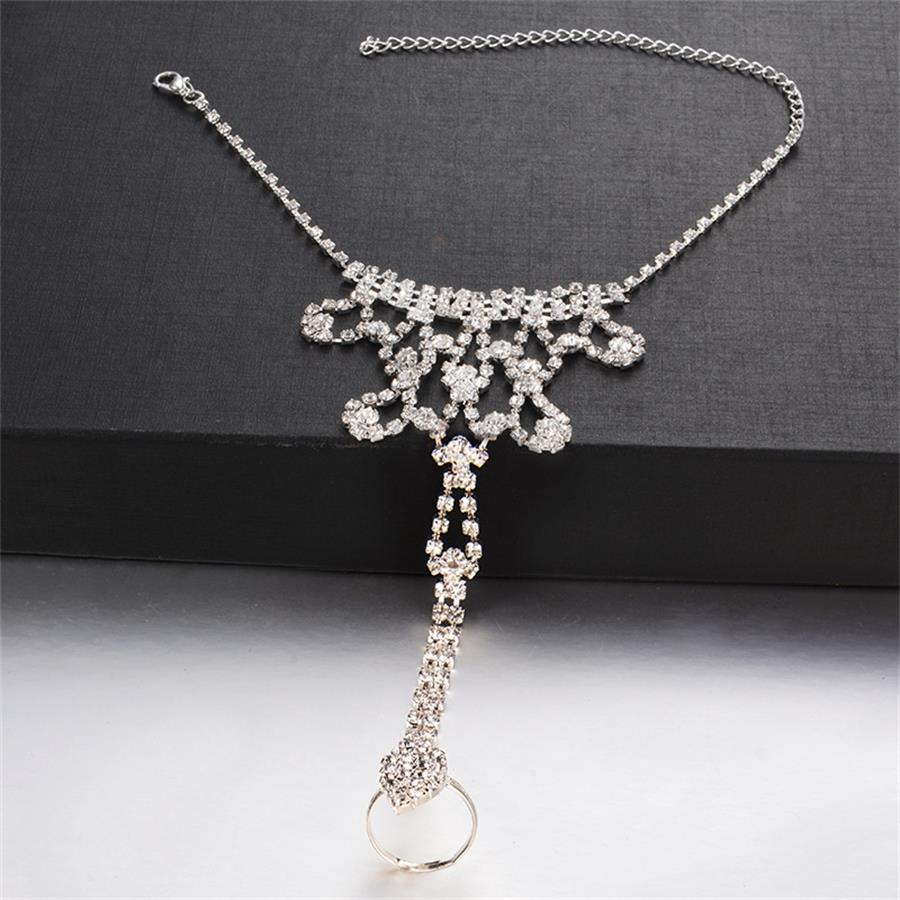 Elegant Rhinestone Finger and Toe Anklet: Women's Bohemian Beach Luxury Foot Jewelry