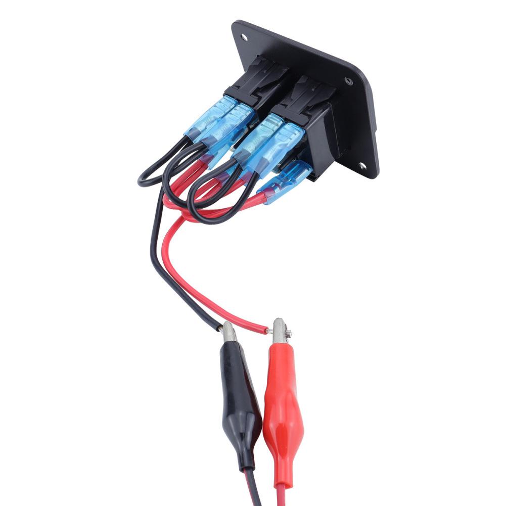 Rocker Switch Panel Marine Boat Toggle Switch Panel DC12-24V Blue LED Light Toggle Switch Panel Waterproof For Car Truck Boat