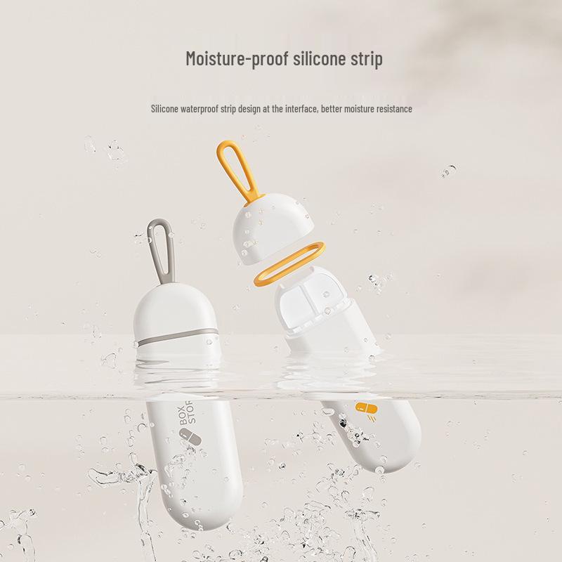 

Large Capacity Moisture-Proof Portable Pill Organizer with Three Compartments No Specific Size оранжевый/белый