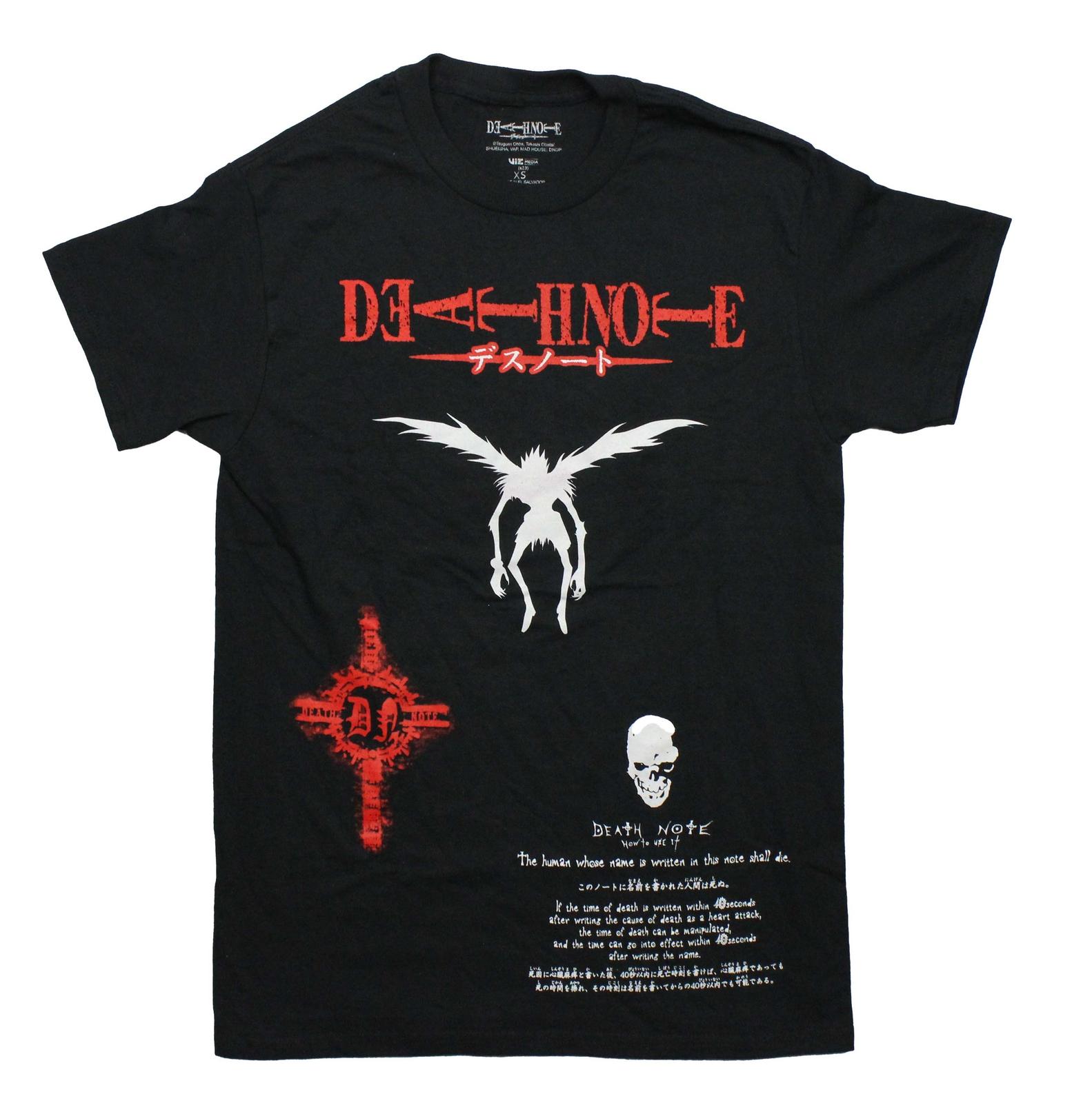Death Note New Adult T-Shirt -Ryuk Over How to Use a Death Note S