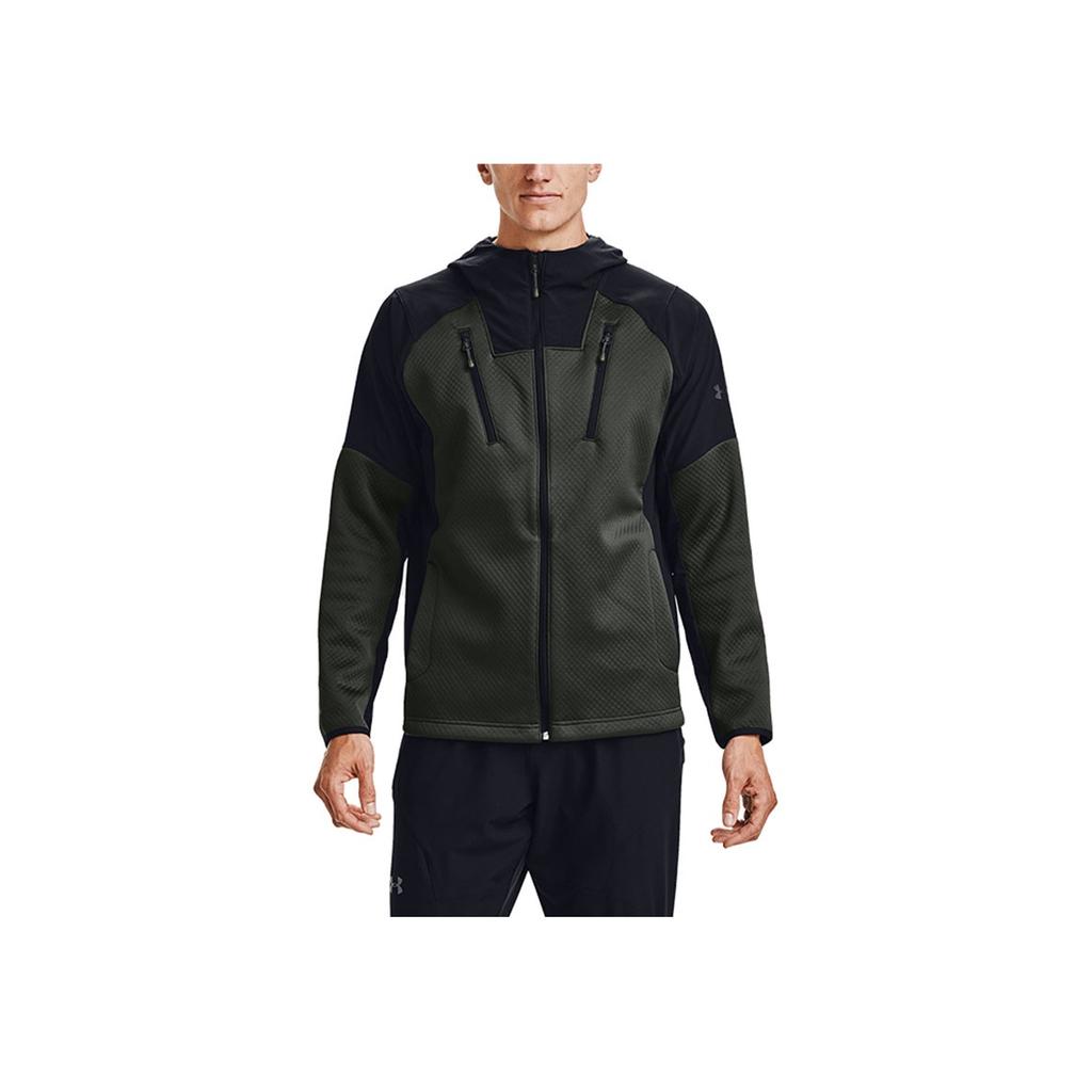 Under Armour Recover Color Block Sports Hoodie Jacket Men Jackets Green 1357473-310