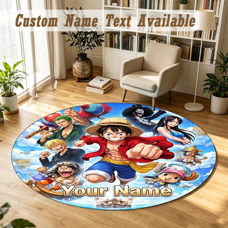 Round Rug Custom NameOne Piece Pattern Non Slip Carpet Home Floor Decor