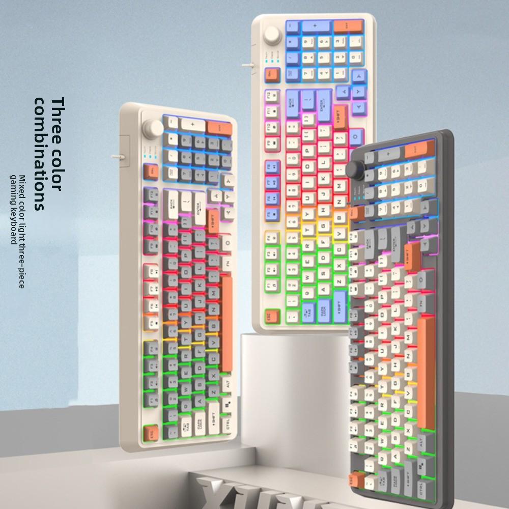 Adjustable Volume Wired RGB Light Keyboard K82 Wired Keyboard  Computer Peripherals