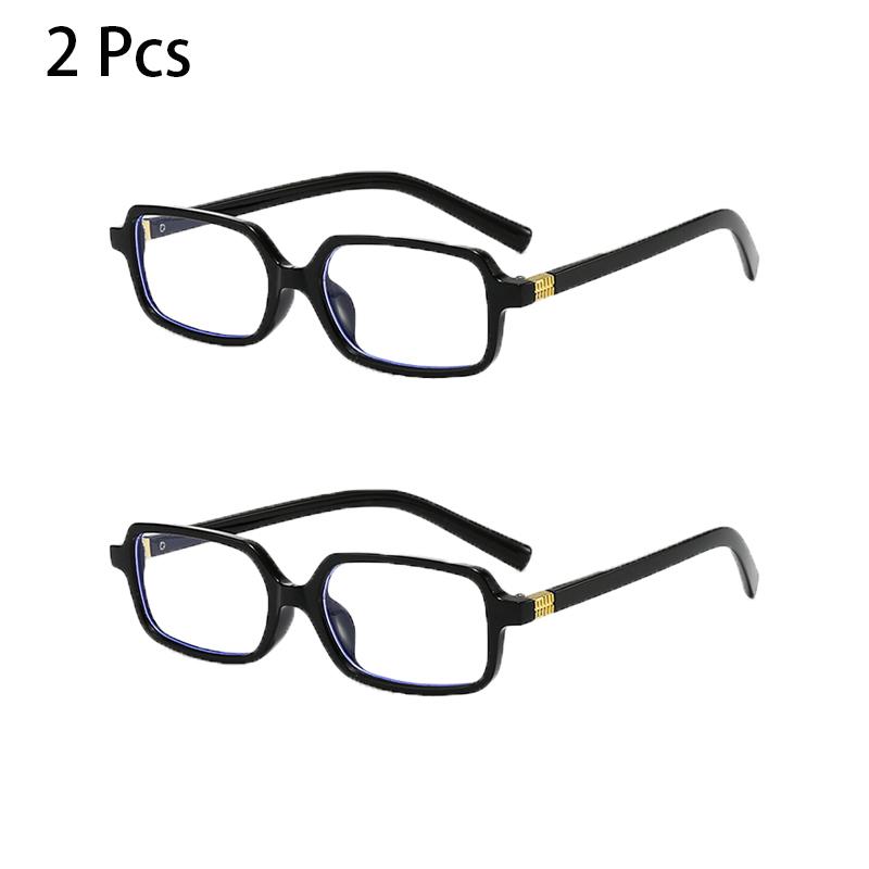 2/3 Pcs Rectangle Glasses Men  Fashion Vintage Blue Light Blocking Optical Frames Women New Trendy Simple Design Eyeglasses