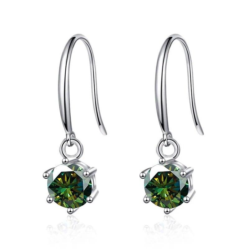 Bague Ringen Orecchini Lunghi in Argento Sterling S925 Intarsiati con Moissanite Colore D per Fidanzata Regalo di San Valentino