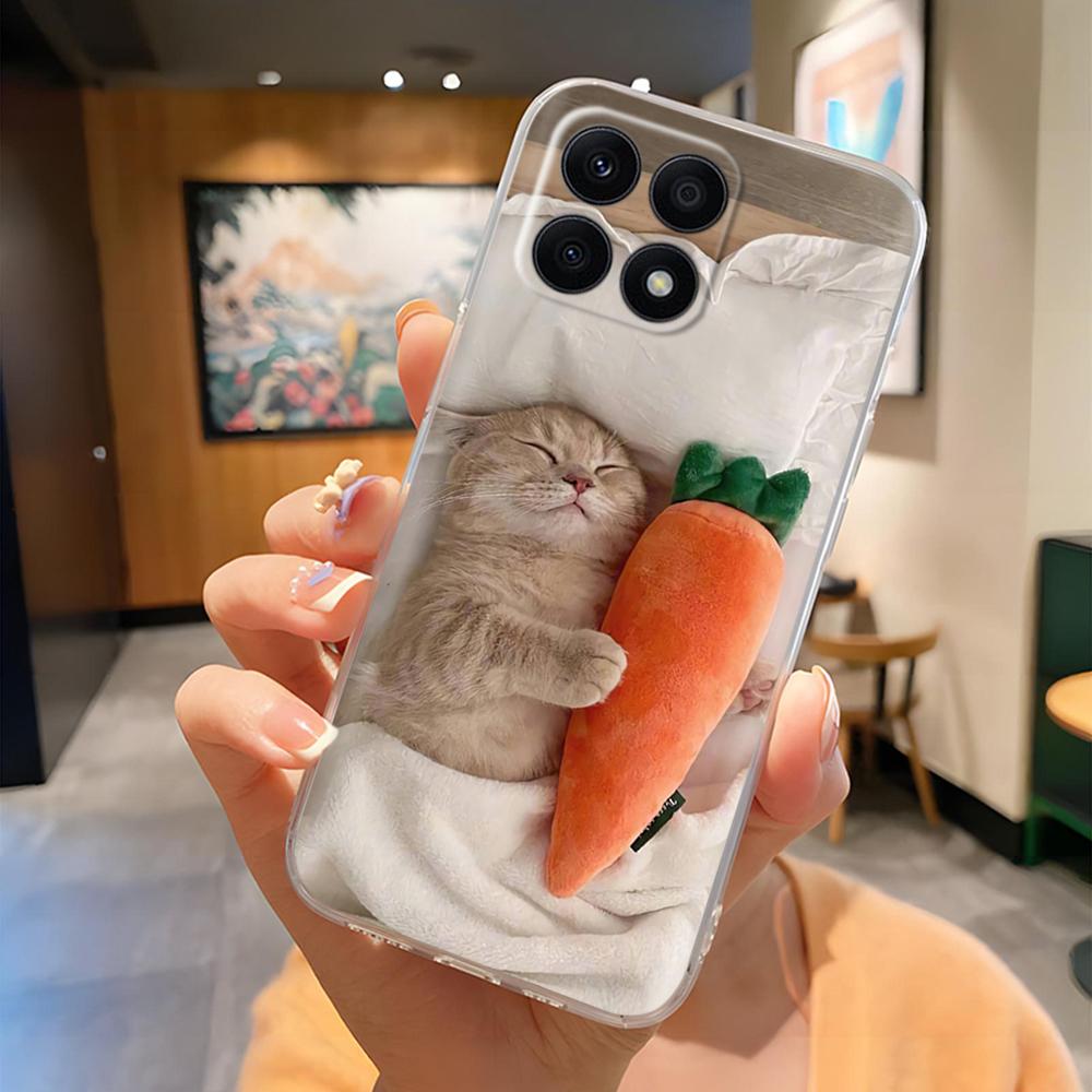 For Honor X8b X8a 4G LLY-LX1 LLY-LX2 CRT-LX1 Cute Cartoon Painted Phone Cover TPU Soft Clear Silicone Case On Honor X8a 4G Mask
