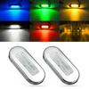 2pcs 12V 3 LED Marine Boat Transom Light LED Courtesy Light With Screws Yacht Marine Boat Cabin Deck Lamp Waterproof LED Oblong