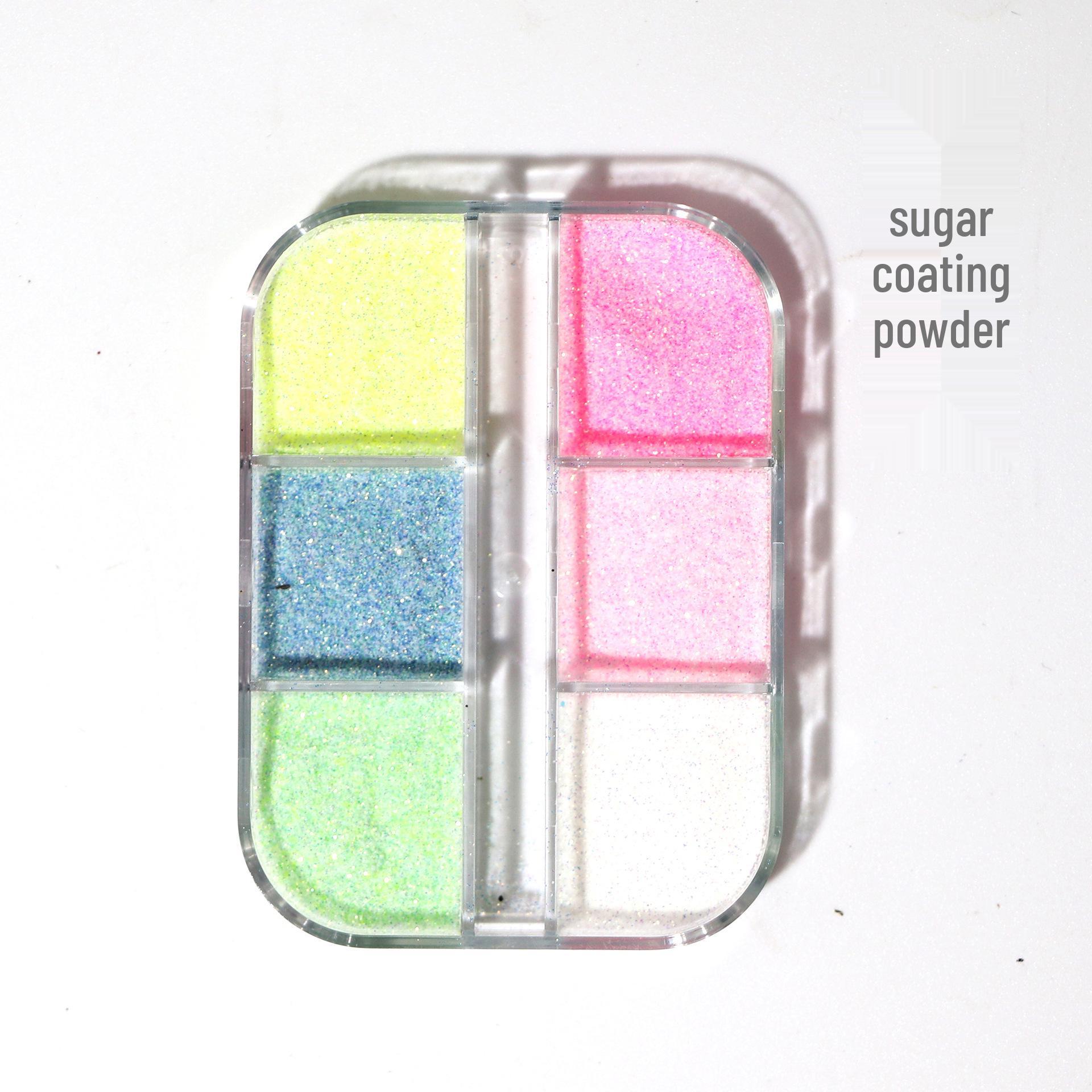 Nail Art Laser Hearts Glitter 6-Grid Box