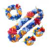 Beach Party Floral Necklace Set 4PCS Artificial Flower Lei for Adults Kids Photo Prop