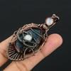 Labradorite & Rainbow Moonstone Pendant, Handmade Gemstone 999 Copper Wire Wrapped Pendant Antique Jewelry, For Gift Silver Jewelry
