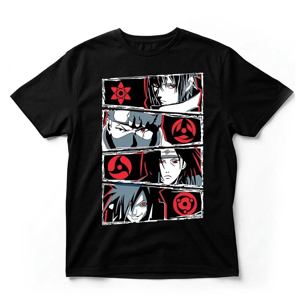 Sharingan Uchiha TShirt Anime Itachi Sasuke Madara Graphic Tee Black S