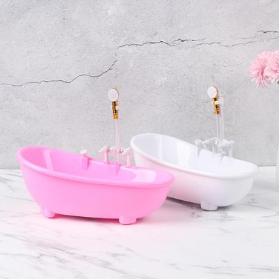 Kids Bathing Toys Mini Bathroom 1:6 Scale Doll Accessories Plastic Tub Miniatures Electric Bathtub